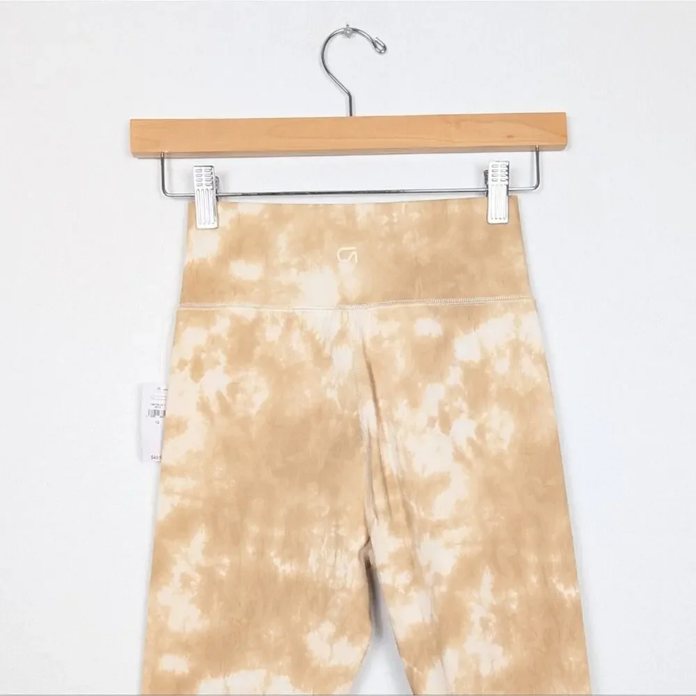 NWT GAP Fit Teen Neutral Tie Dye Cross Over Leggings Size Girl's 12